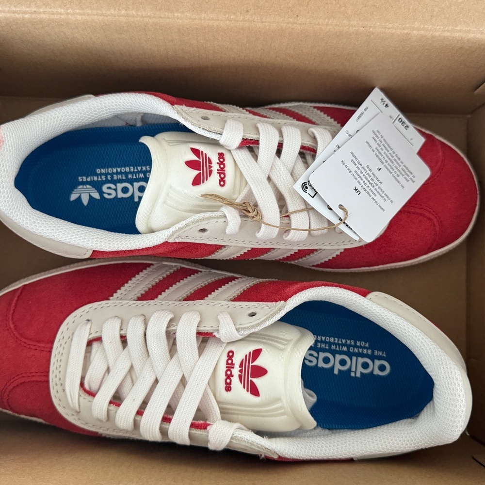 Adidas Gazelle Red and Cream Shoes